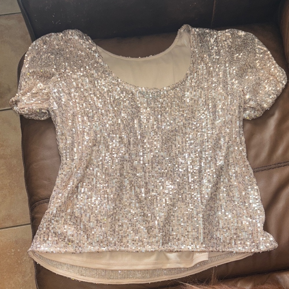 AUW Glittering Sequin Blouse in Rose pink - Picture 4 of 8